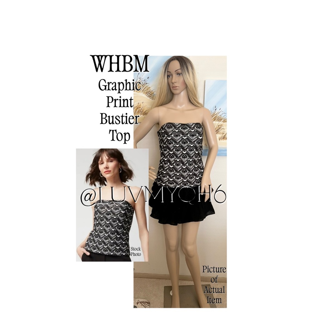 WHBM Graphic Print Bustier Top